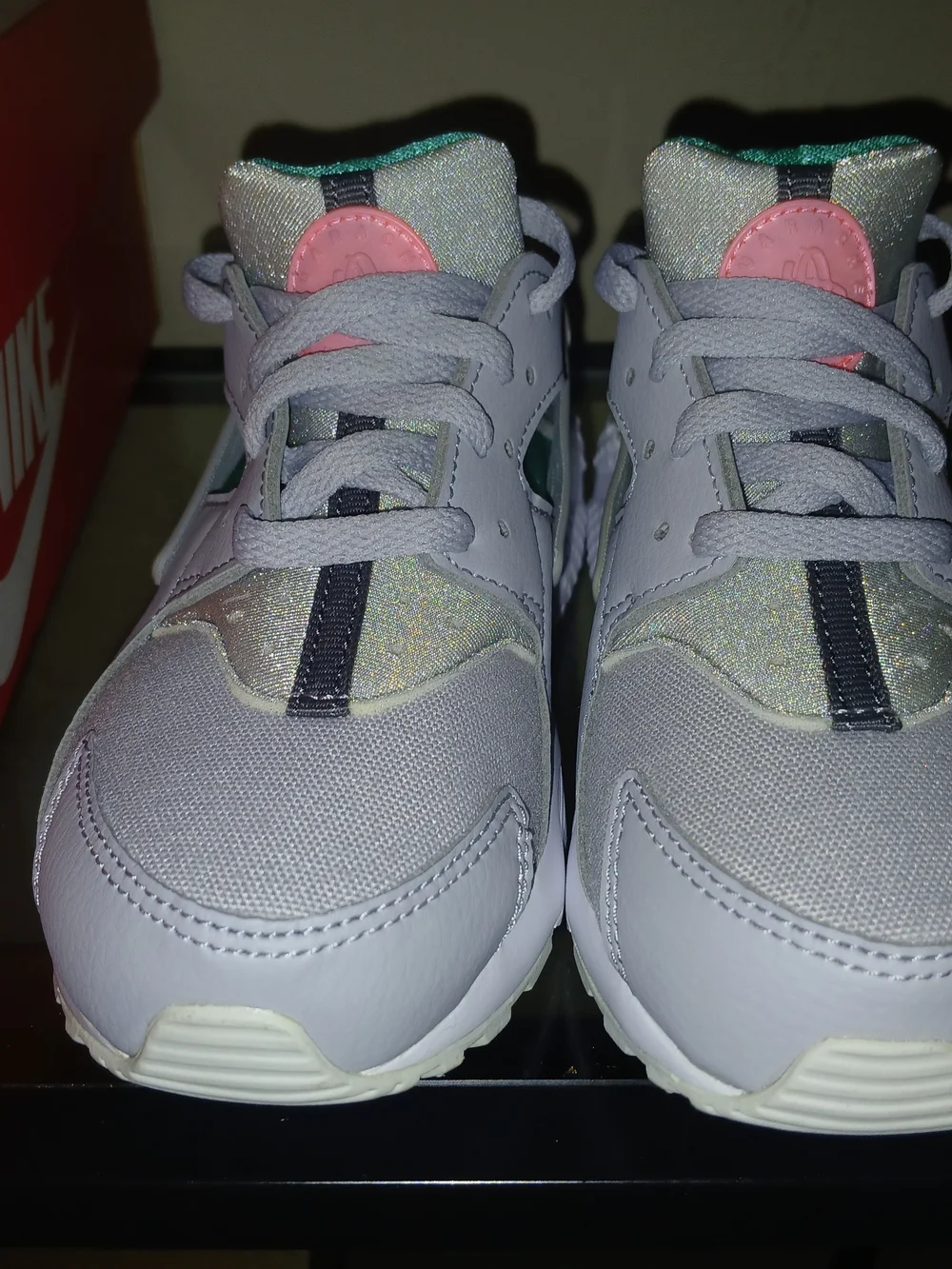 Kid's Nike Huarache Run Teal & Gray Athletic Sneakers